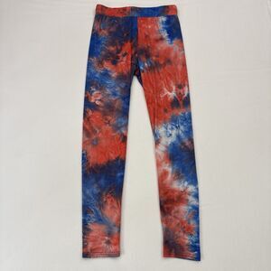 TIE-DYE Multi Color, full length leggings a banded high waist Sz M Training Gym